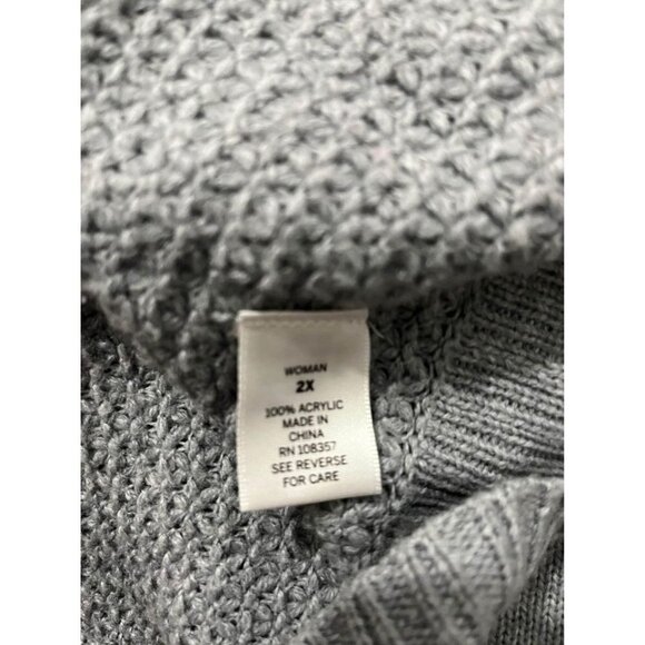 Dressbarn Mock Neck Knitted Gray Sweater Women Size 2X - Picture 9 of 9